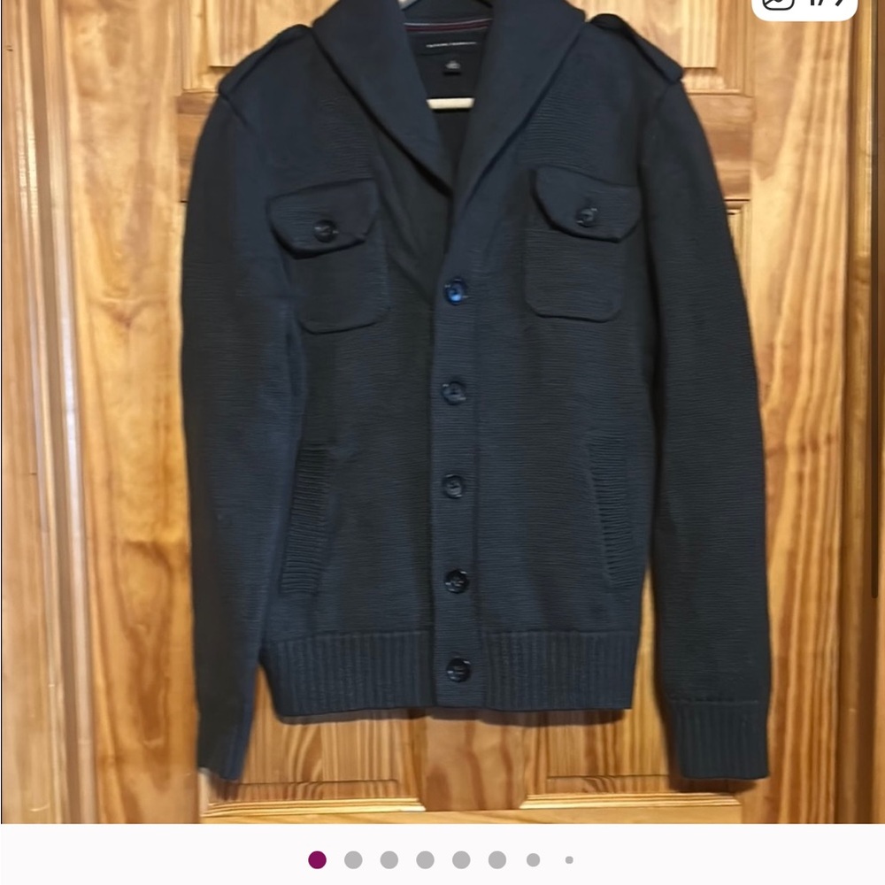 Banana Republic Men's Dark Gray Cardigan Sweater